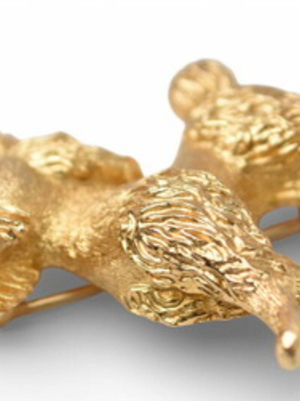 #137 - Christian Dior Pin Brooch Toy Poodle Dog Motif Rhinestone Gold - Picture 3 of 10